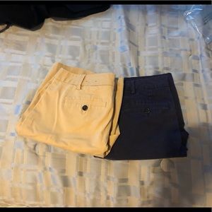 Lands’ End Navy Blue and Tan Khaki Shorts